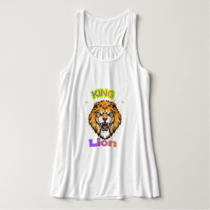 Majestätisches Königslöwen-Kronen-Porträt-Design Tank Top
