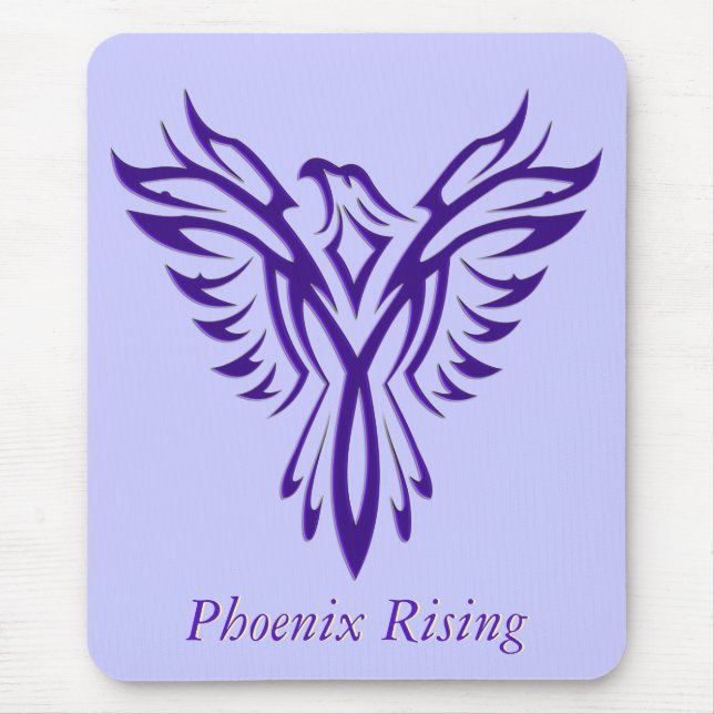 Majestätisches lila Phoenix-Steigen Mousepad (Vorne)