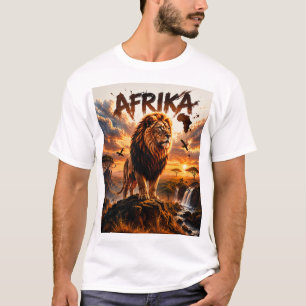 Majestätisches Löwen-Linienkunst-T-Shirt T-Shirt