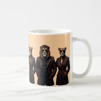 Majestätisches Löwen- & Löwinnen-Power-Paar in Eth Kaffeetasse