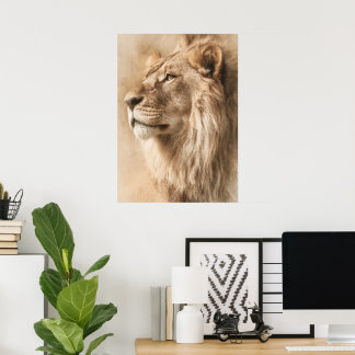 Majestätisches Löwen-Safari-Wandkunstposter Poster