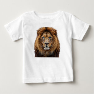 Majestätisches Löwengesicht mit blauen Augen   Wil Baby T-shirt