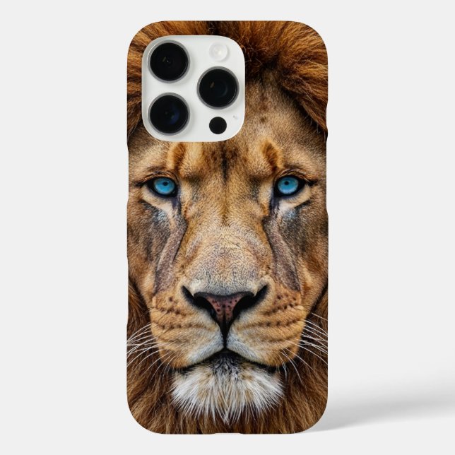 Majestätisches Löwengesicht mit blauen Augen | Wil Case-Mate iPhone Hülle (Rückseite)