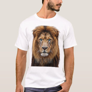 Majestätisches Löwengesicht mit blauen Augen Wil T-Shirt