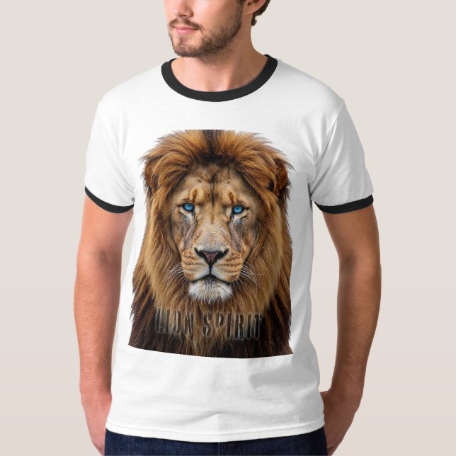 Majestätisches Löwengesicht mit blauen Augen | Wil T-Shirt (Vorderseite)