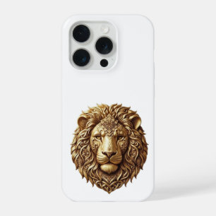 Majestätisches Löwenkopf-Minimalist-Handygehäuse, iPhone 15 Pro Hülle