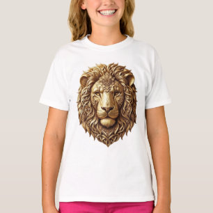 Majestätisches Löwenkopf-Stammesornament Kunst Kin T-Shirt