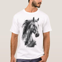 Majestätisches Pferd Aquarell Kunst Herren T-Shirt
