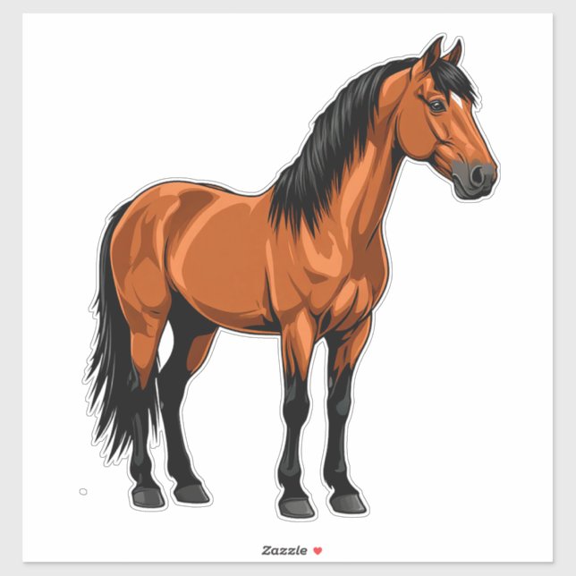 🐎 Majestätisches Pferd für Tierliebhaber 🐎 Aufkleber (Blatt)