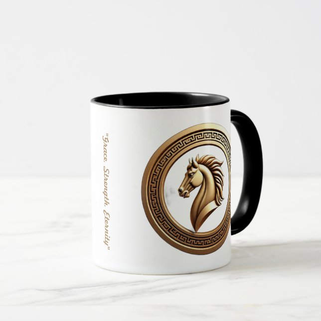 "Majestätisches Pferdewappen" Tasse (VorderseiteRechts)