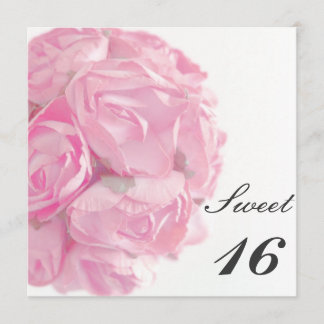 Majestätisches rosa Rosen-16. Einladung