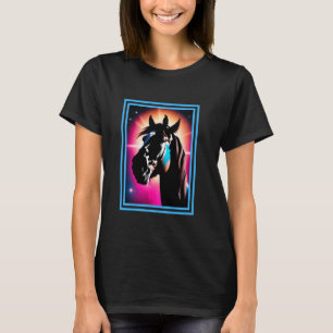 Majestätisches Schwarz-Weiß-Pferdekopf-Bild Produk T-Shirt