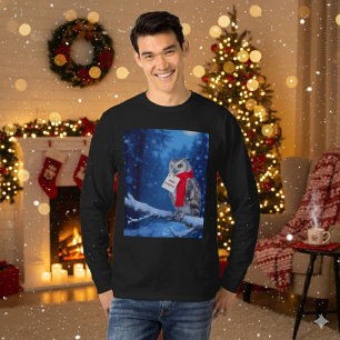 Majestätisches Weihnachts-Eulen-Winter-T-Shirt T-Shirt