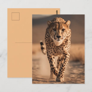 Majestätisches Wildes Gepard-Lauf-Foto Postkarte
