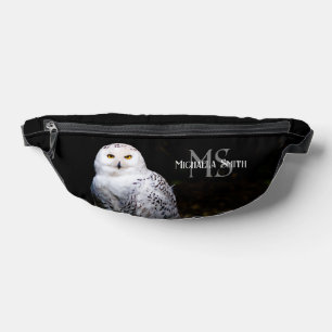 Majestätisches Winter-Schneeeulen-Monogramm mit in Bauchtasche