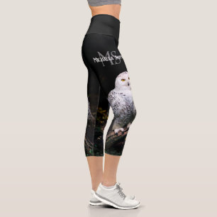Majestätisches Winter-Schneeeulen-Monogramm mit in Capri Leggings