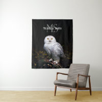 Majestätisches Winter-Schneeeulen-Monogramm mit in