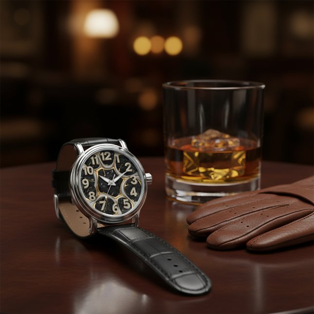 Majestic 3D Sculpted Silver Wolf Wildlife  Armbanduhr (Von Creator hochgeladen)