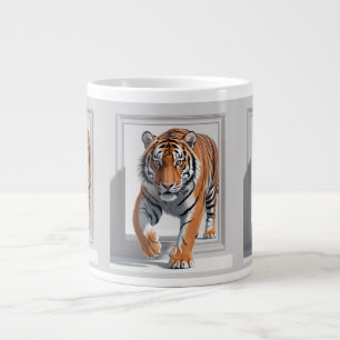 Majestic 3D Tiger Illustration   hyperrealistisch Jumbo-Tasse