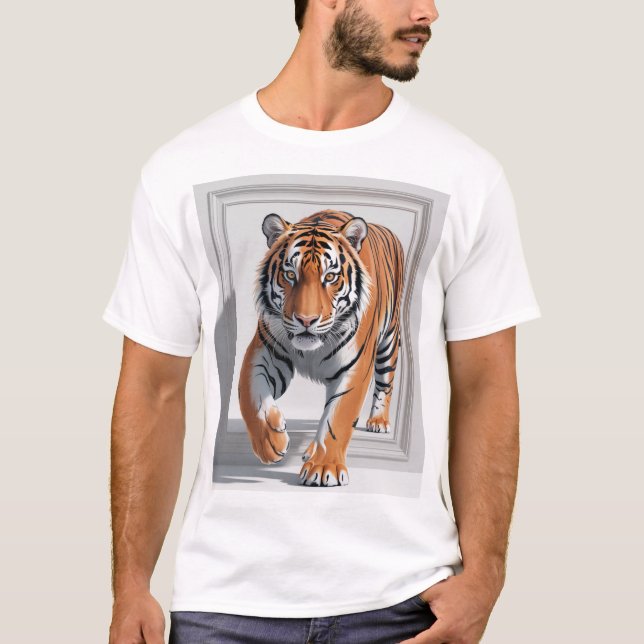 Majestic 3D Tiger Illustration | hyperrealistisch T-Shirt (Vorderseite)
