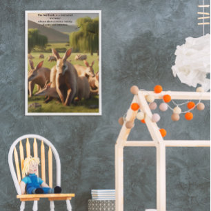 Majestic Aardvark Roaming Green Landschaft Poster