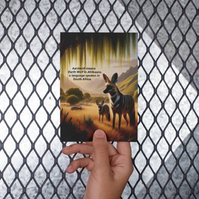 Majestic Aardwolf Weideland Postkarte (Von Creator hochgeladen)