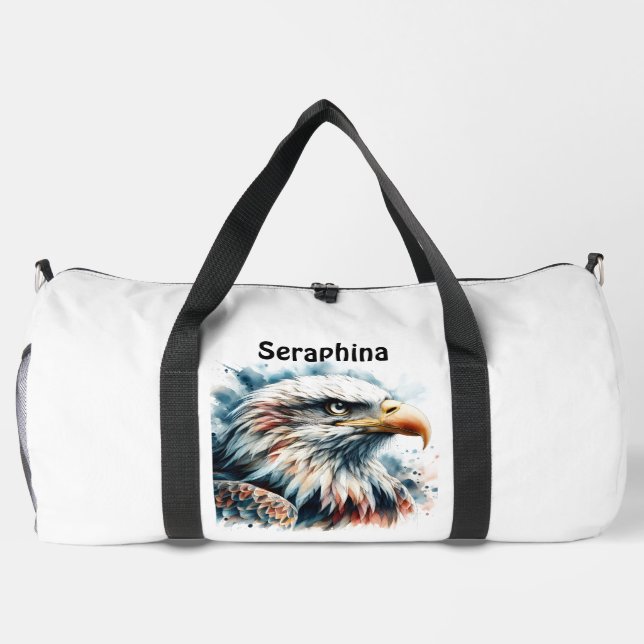 Majestic Adler im atemberaubenden Aquarellstil Duffle Bag (Rückseite)