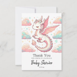 Majestic Adorable Dragon Baby Dusche Dankeskarte