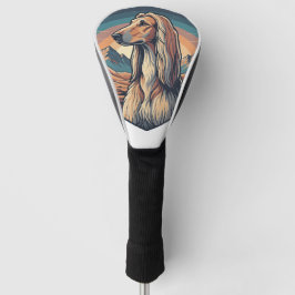 Majestic Afghan Hound Mountain Sunset Graphic Golf Headcover