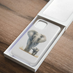 Majestic African Elephant and Baby in Watercolor Case-Mate iPhone Hülle