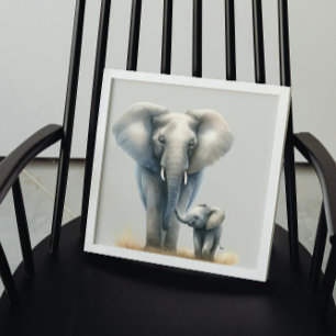 Majestic African Elephant Stretched Canvas Print Leinwanddruck
