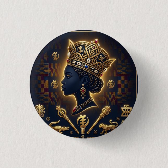 Majestic African queen portrait  Button (Vorderseite)