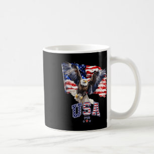 Majestic American Bald Eagle mit US-Flagge 4. Kaffeetasse