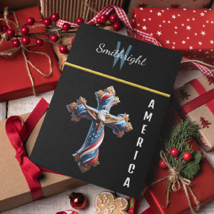 Majestic American Flag Cross mit steil steigendem  Postkarte