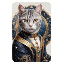 Majestic American Shorthair Cat in Blue and Gold Magnet