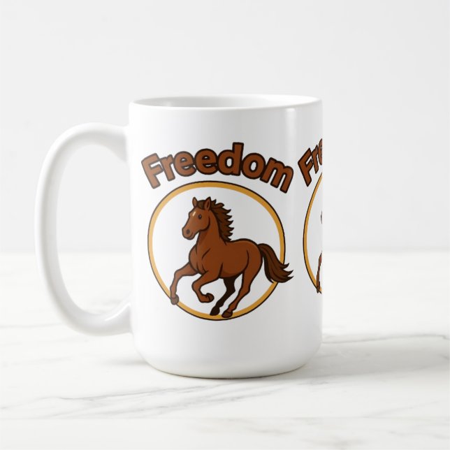 **Majestic Arabian Horse in the Golden Desert** Kaffeetasse (Links)