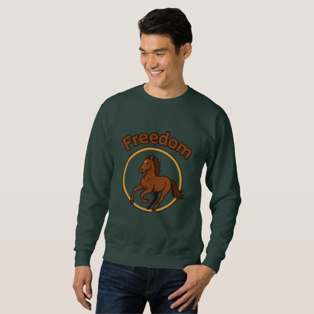 **Majestic Arabian Horse in the Golden Desert** Sweatshirt (Vorne ganz)