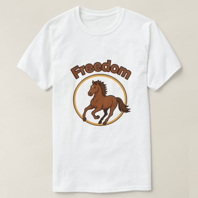 **Majestic Arabian Horse in the Golden Desert** T-Shirt (Design vorne)