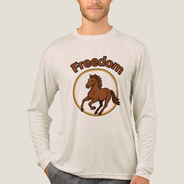 **Majestic Arabian Horse in the Golden Desert** Tri-Blend Shirt (Vorderseite)