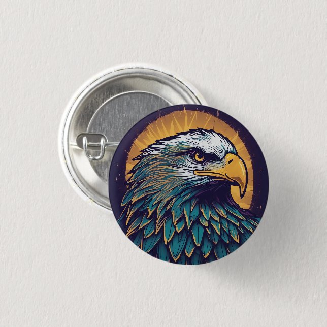 Majestic Bald Eagle Button (Vorne & Hinten)