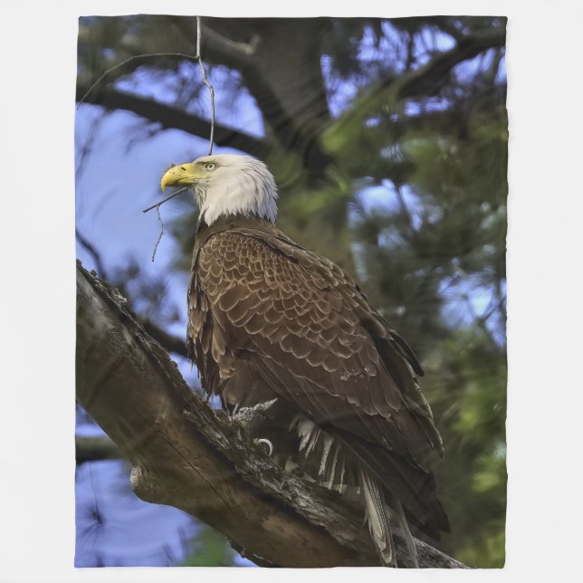 Majestic Bald Eagle Fleecedecke (Vorderseite)