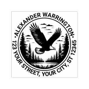 Majestic Bald Eagle Flying #5 Name Rücksendeadress Permastempel