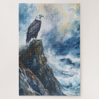 Majestic Bald Eagle mit Blick auf den Ozean Puzzle
