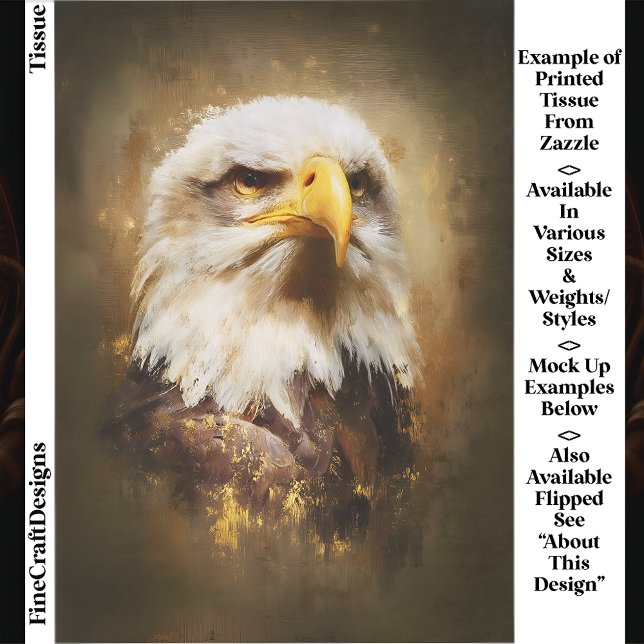 Majestic Bald Eagle, Ölstil Art EF5R Decoupage Seidenpapier (Von Creator hochgeladen)