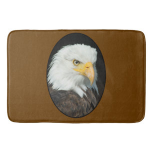 Majestic Bald Eagle Portrait Badematte
