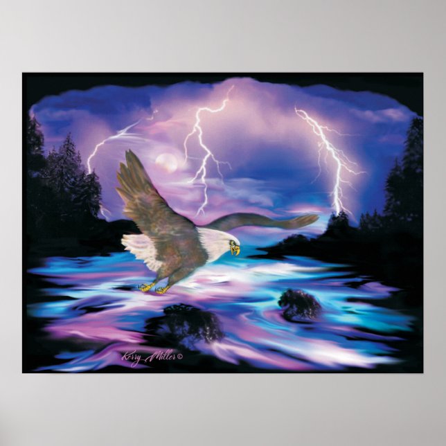 Majestic Bald Eagle Soaring Poster (Vorne)