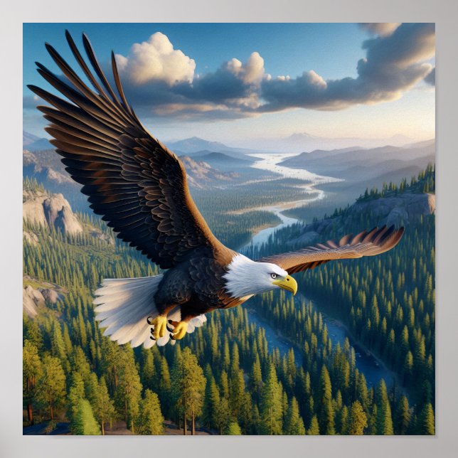 Majestic Bald Eagle: Ungezähmte Wildnis Poster (Vorne)
