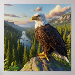 Majestic Bald Eagle: Ungezähmte Wildnis Poster