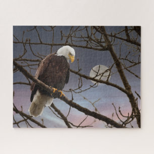 Majestic Bald Eagle unter Vollmond Puzzle