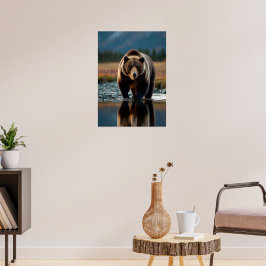 Majestic Bear am Fluss Poster